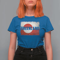 Greenland Pride Patriotic Greenlander Heritage Vintage Flag T Shirt For Women