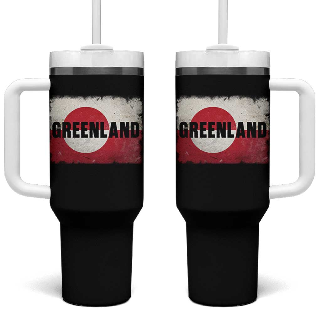 Greenland Pride Patriotic Greenlander Heritage Vintage Flag Tumbler With Handle