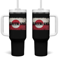 Greenland Pride Patriotic Greenlander Heritage Vintage Flag Tumbler With Handle