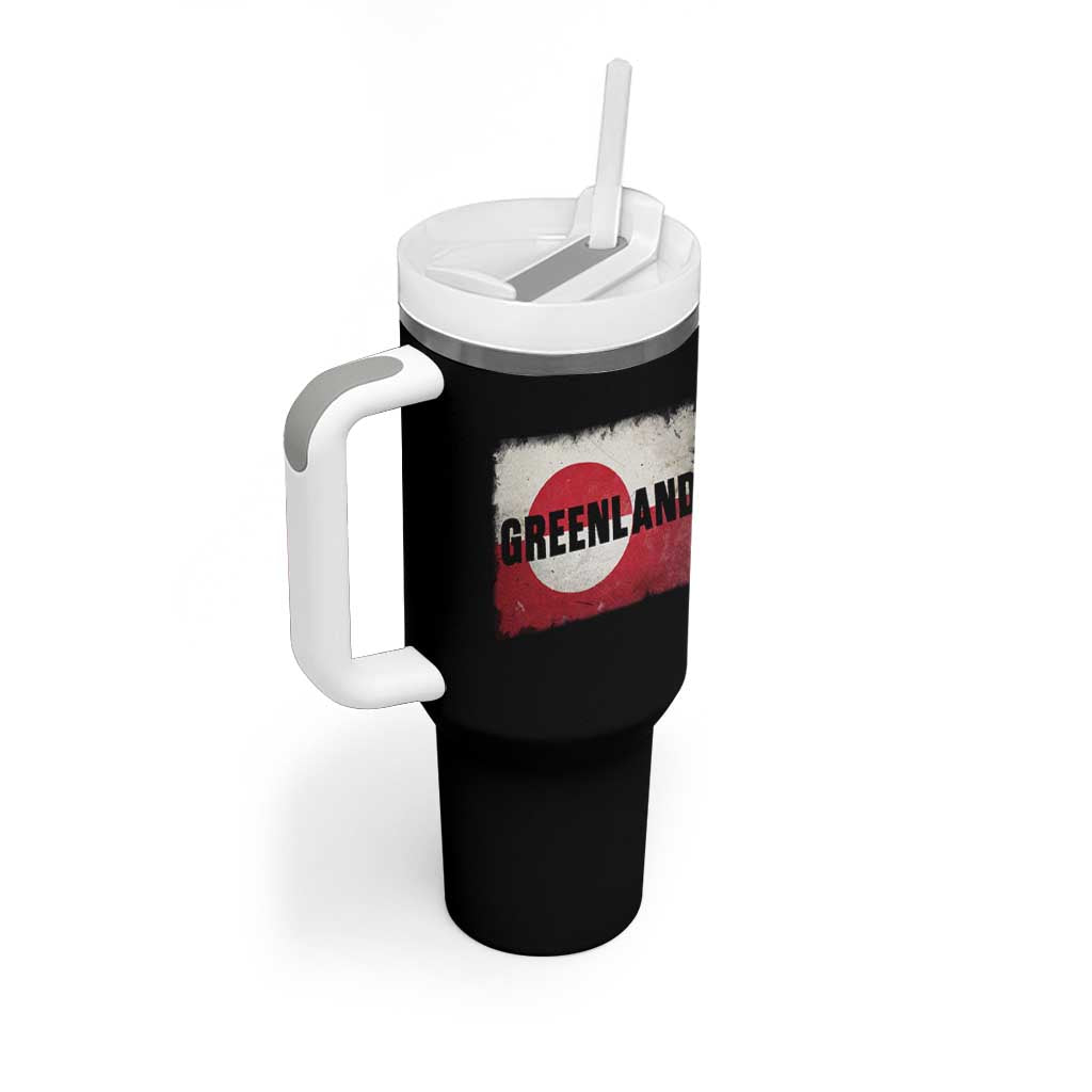 Greenland Pride Patriotic Greenlander Heritage Vintage Flag Tumbler With Handle