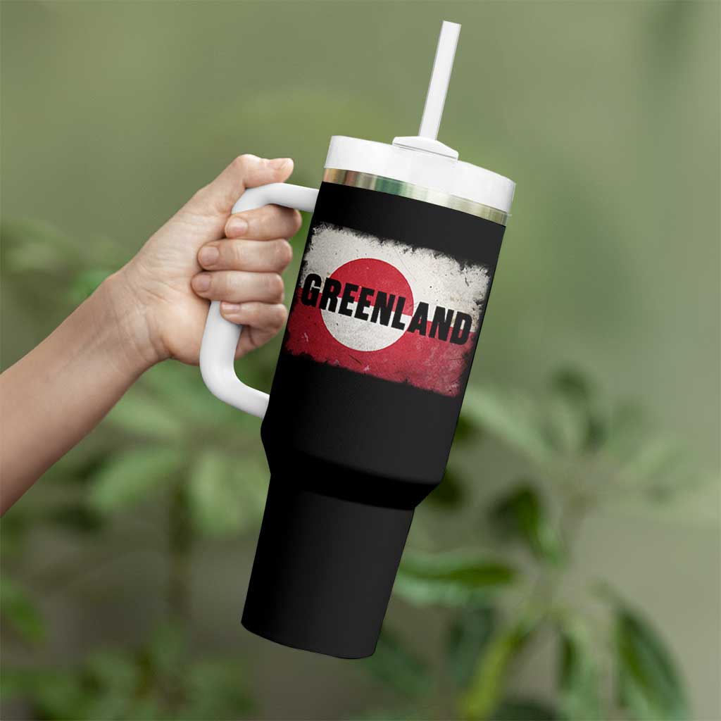 Greenland Pride Patriotic Greenlander Heritage Vintage Flag Tumbler With Handle