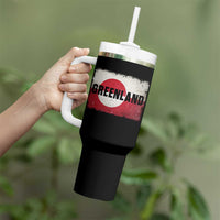 Greenland Pride Patriotic Greenlander Heritage Vintage Flag Tumbler With Handle