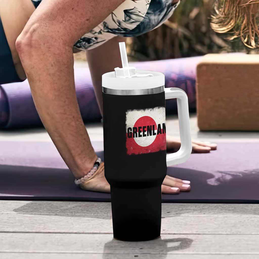 Greenland Pride Patriotic Greenlander Heritage Vintage Flag Tumbler With Handle