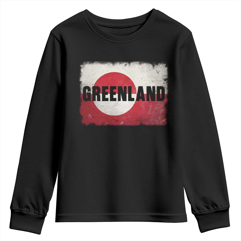 Greenland Pride Patriotic Greenlander Heritage Vintage Flag Youth Sweatshirt