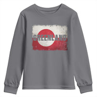 Greenland Pride Patriotic Greenlander Heritage Vintage Flag Youth Sweatshirt