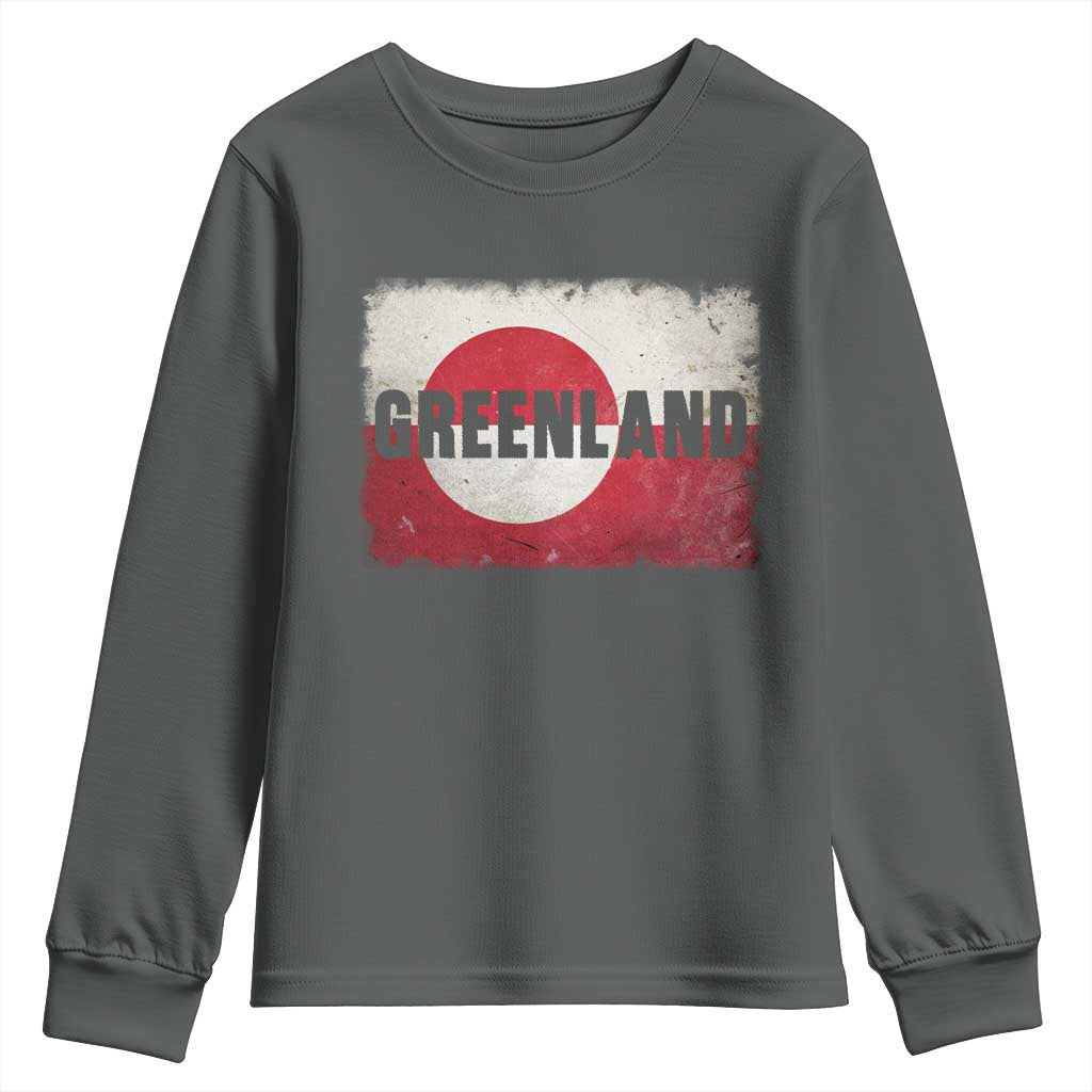 Greenland Pride Patriotic Greenlander Heritage Vintage Flag Youth Sweatshirt