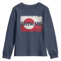 Greenland Pride Patriotic Greenlander Heritage Vintage Flag Youth Sweatshirt