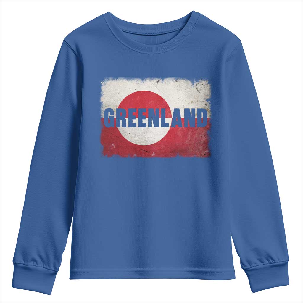 Greenland Pride Patriotic Greenlander Heritage Vintage Flag Youth Sweatshirt