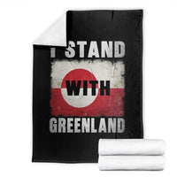 I Stand With Greenland Throw Blanket Support Greenlanders Vintage Greenland Flag