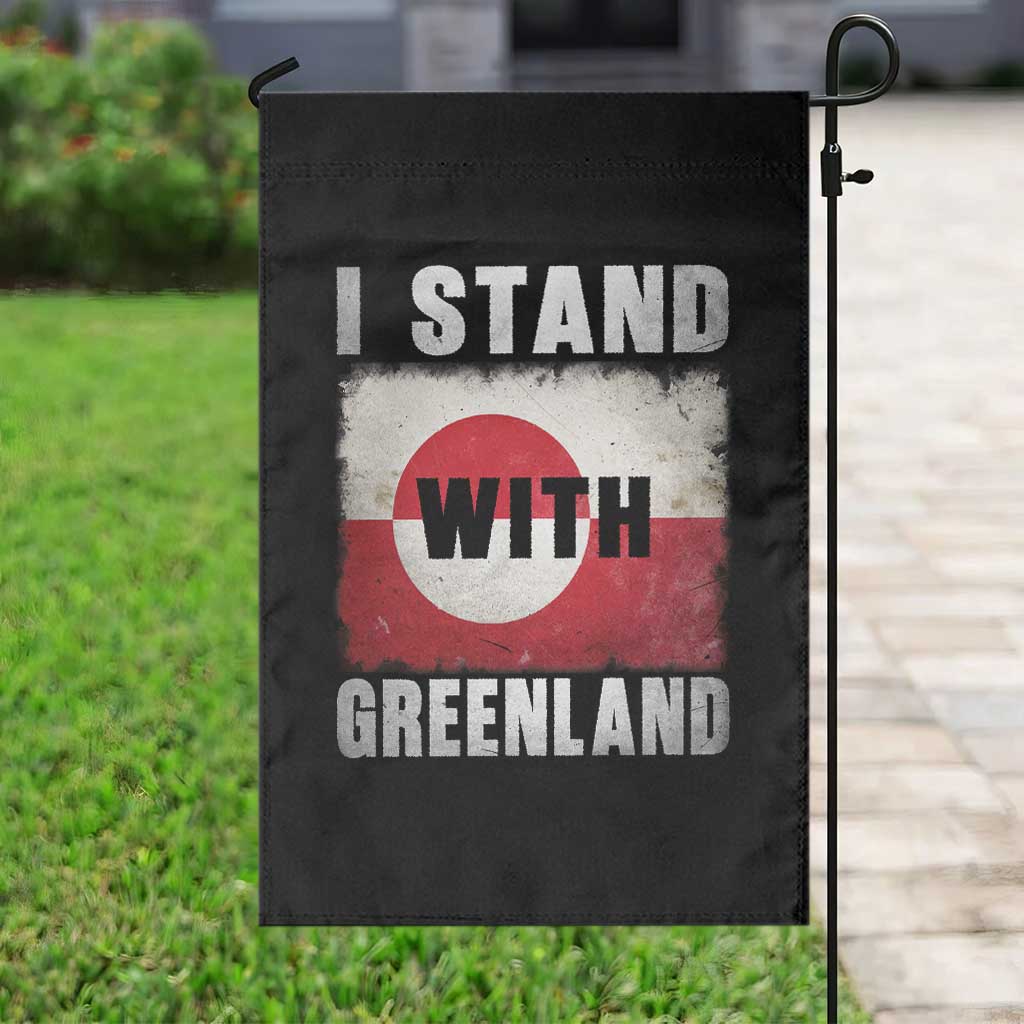 I Stand With Greenland Garden Flag Support Greenlanders Vintage Greenland Flag