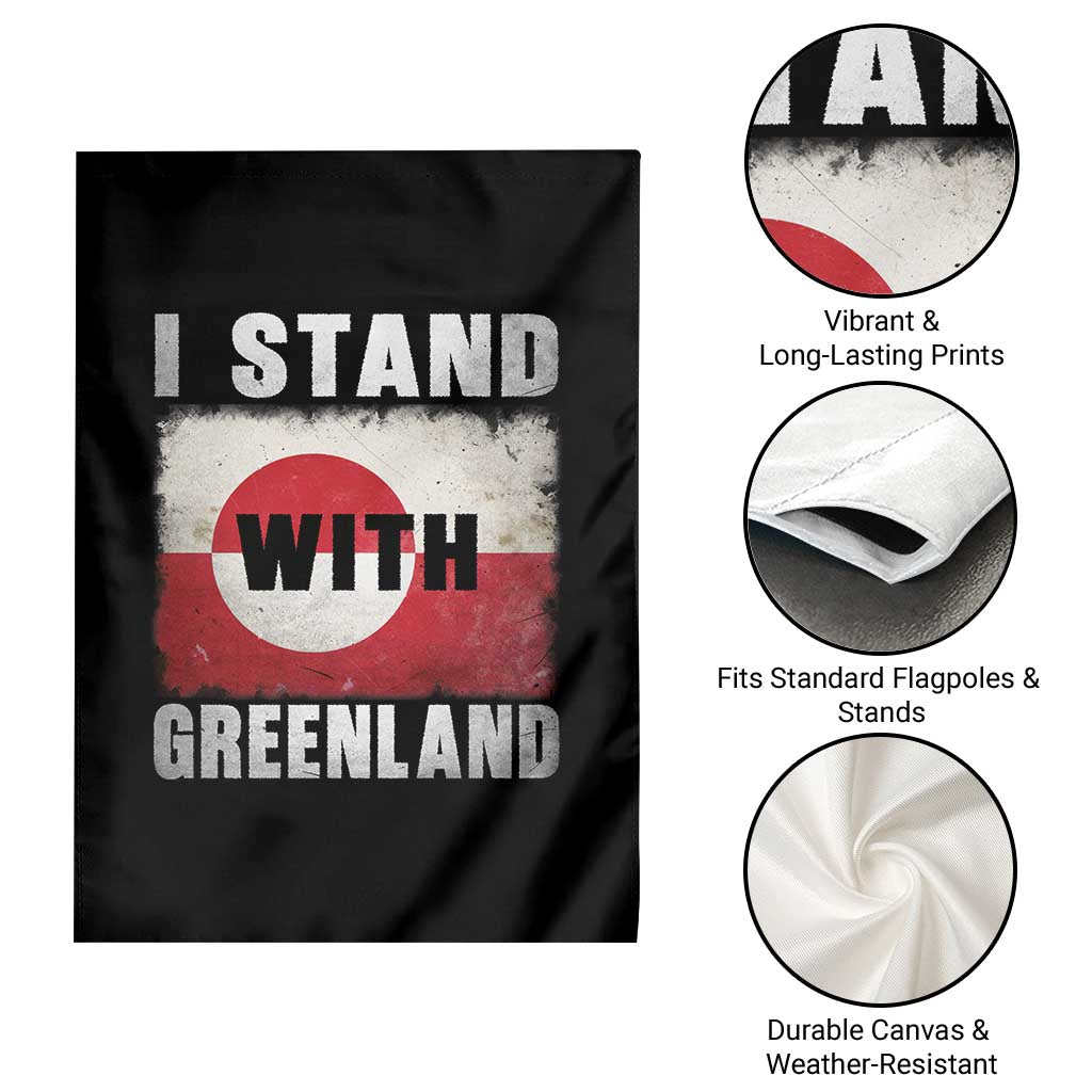 I Stand With Greenland Garden Flag Support Greenlanders Vintage Greenland Flag