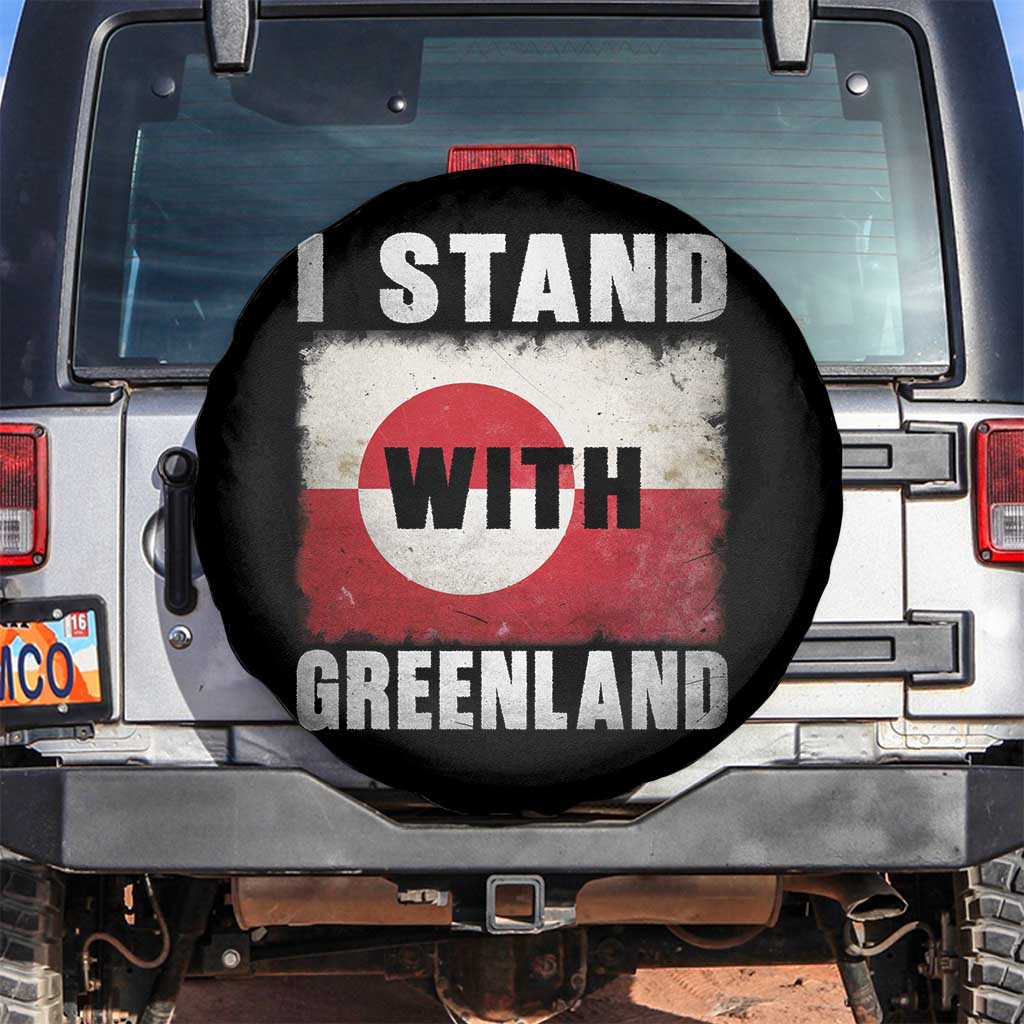 I Stand With Greenland Spare Tire Cover Support Greenlanders Vintage Greenland Flag