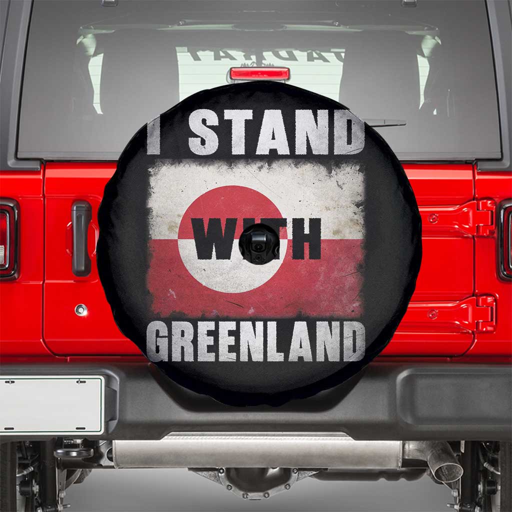 I Stand With Greenland Spare Tire Cover Support Greenlanders Vintage Greenland Flag