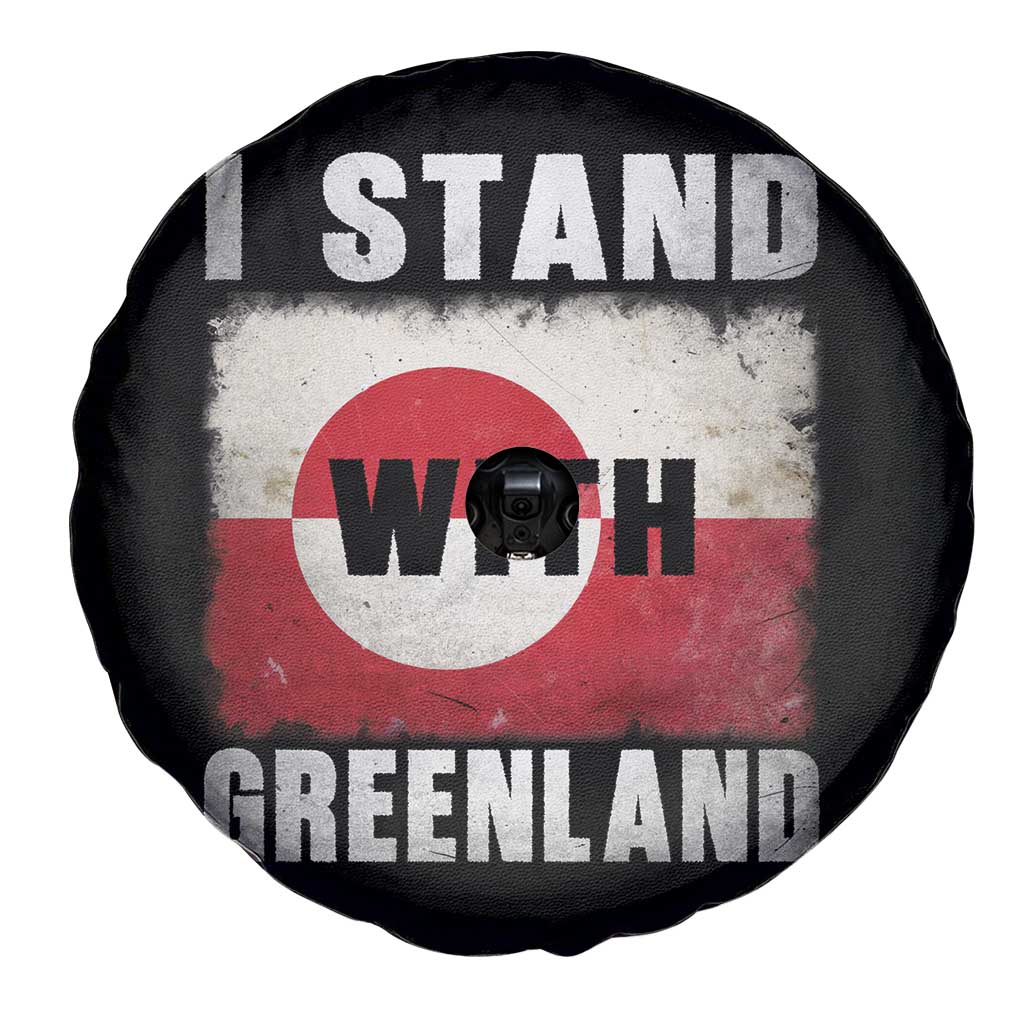 I Stand With Greenland Spare Tire Cover Support Greenlanders Vintage Greenland Flag