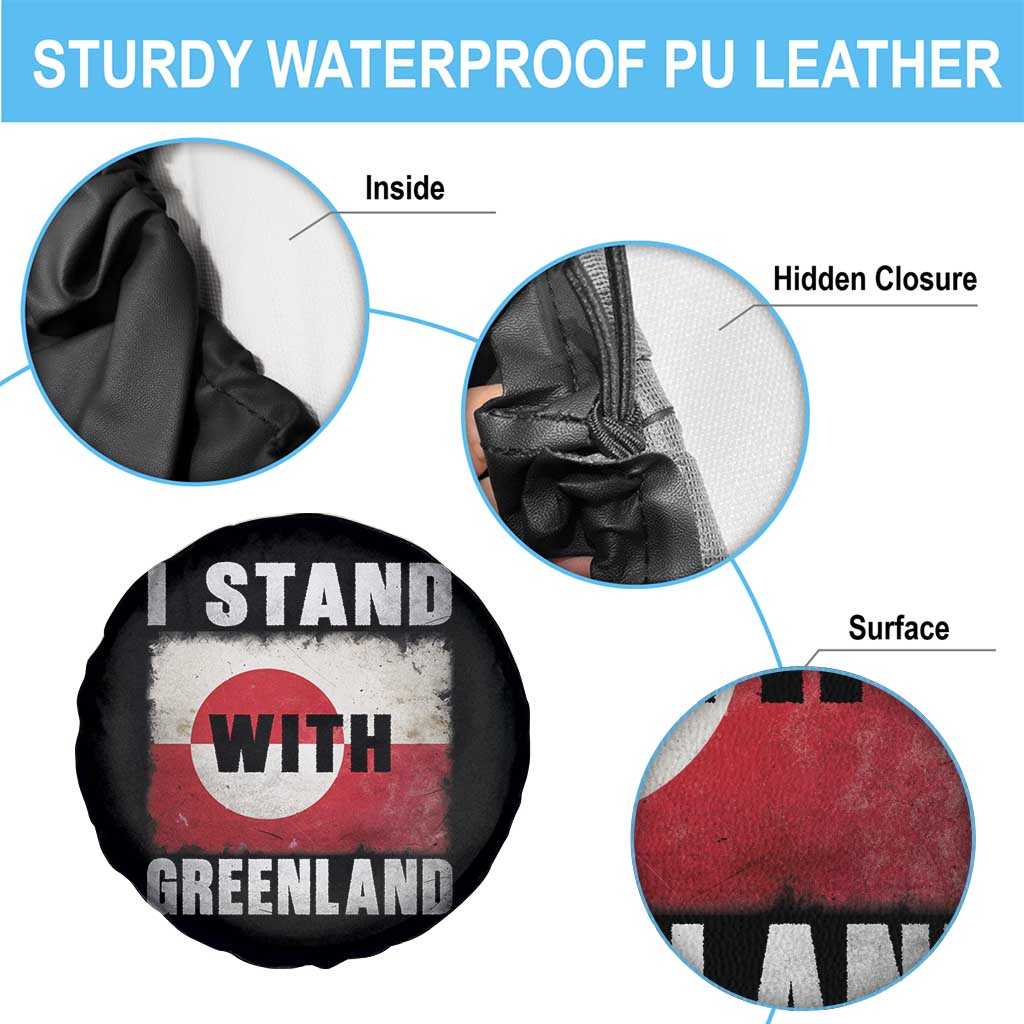 I Stand With Greenland Spare Tire Cover Support Greenlanders Vintage Greenland Flag