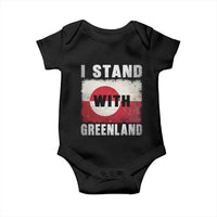 I Stand With Greenland Baby Onesie Support Greenlanders Vintage Greenland Flag