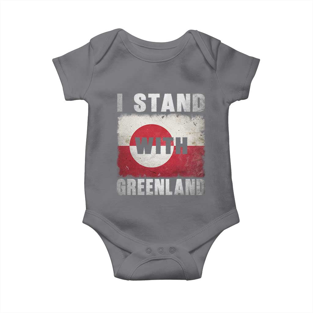 I Stand With Greenland Baby Onesie Support Greenlanders Vintage Greenland Flag