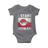 I Stand With Greenland Baby Onesie Support Greenlanders Vintage Greenland Flag