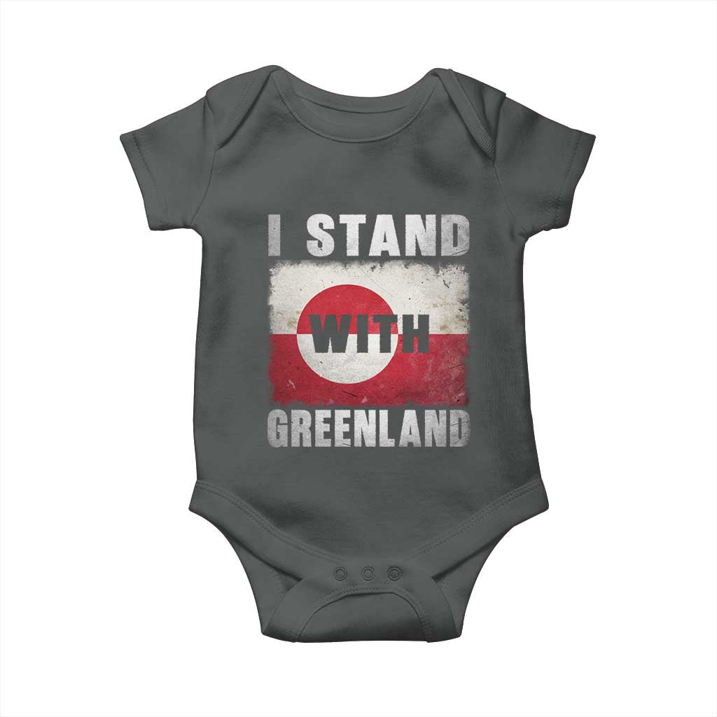 I Stand With Greenland Baby Onesie Support Greenlanders Vintage Greenland Flag