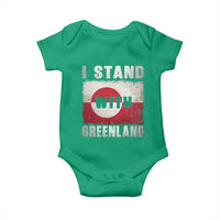 I Stand With Greenland Baby Onesie Support Greenlanders Vintage Greenland Flag
