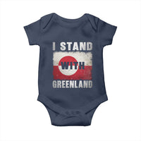 I Stand With Greenland Baby Onesie Support Greenlanders Vintage Greenland Flag