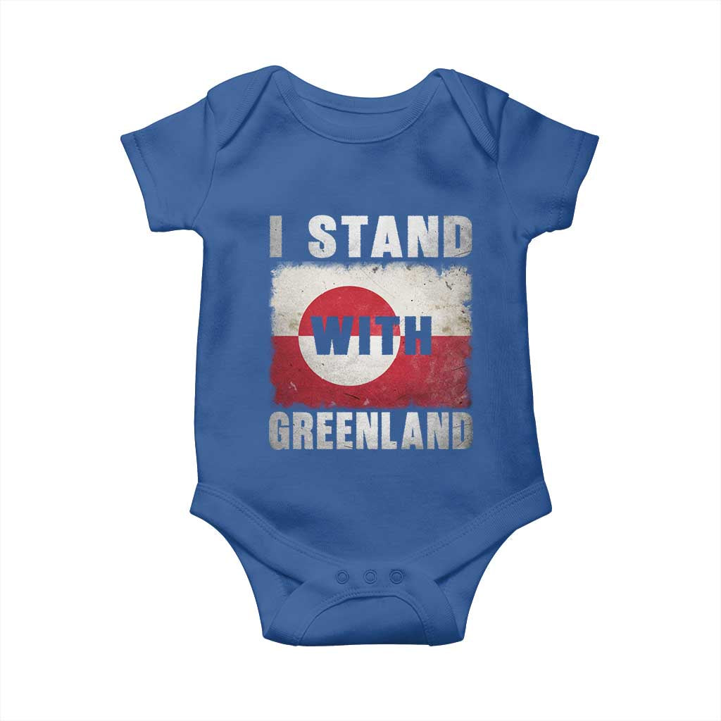 I Stand With Greenland Baby Onesie Support Greenlanders Vintage Greenland Flag