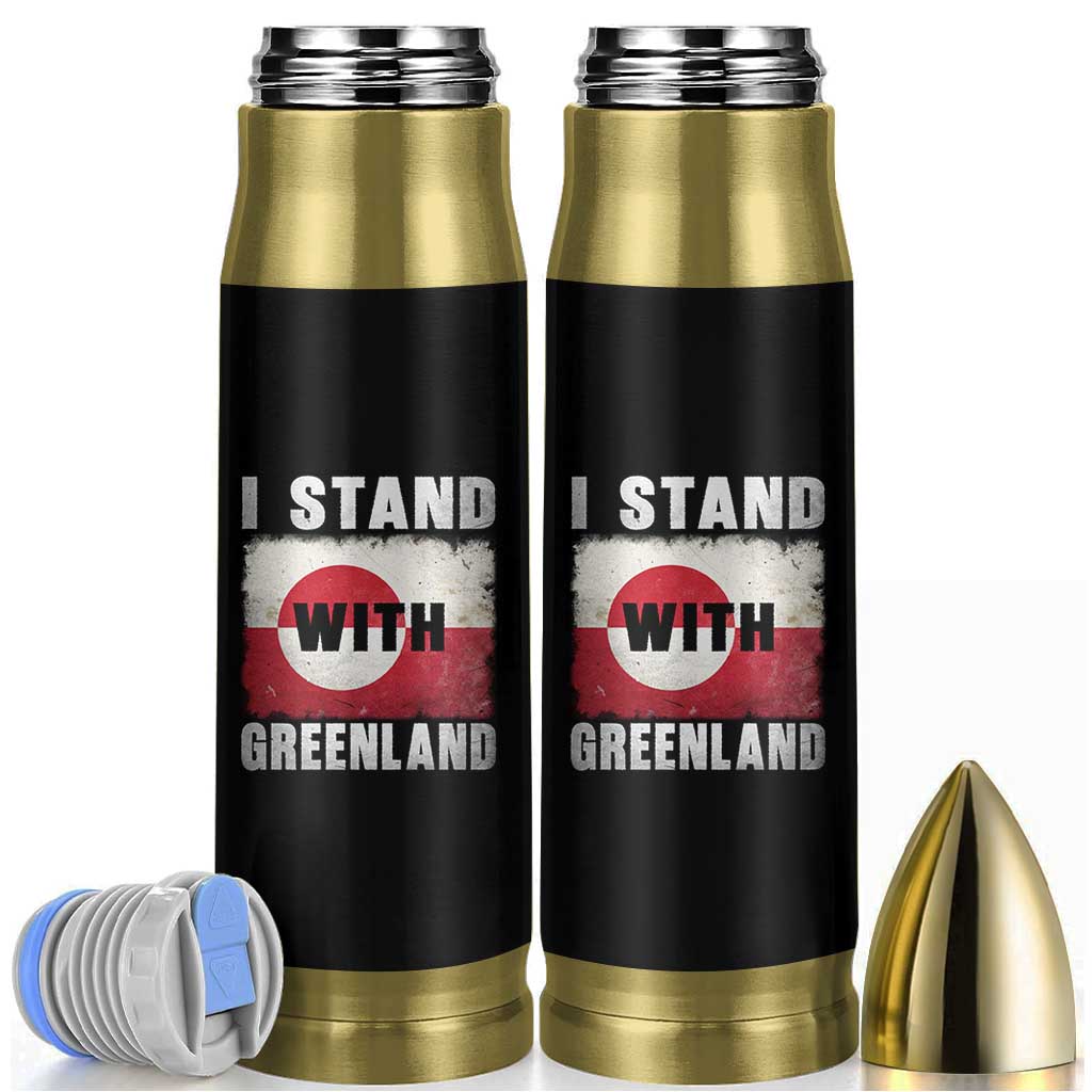 I Stand With Greenland Bullet Tumbler Support Greenlanders Vintage Greenland Flag
