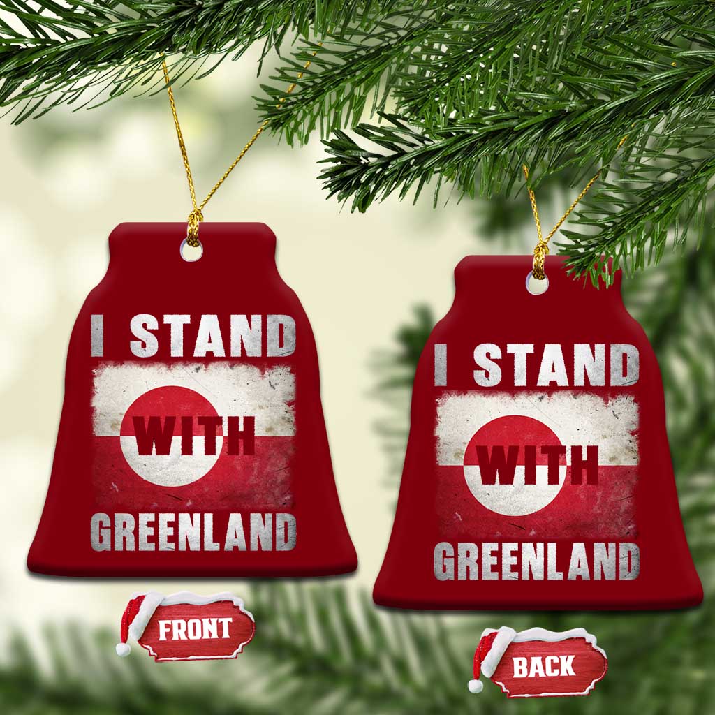 I Stand With Greenland Ceramic Ornament Support Greenlanders Vintage Greenland Flag