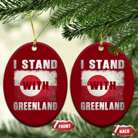 I Stand With Greenland Ceramic Ornament Support Greenlanders Vintage Greenland Flag