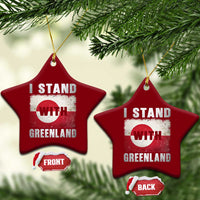 I Stand With Greenland Ceramic Ornament Support Greenlanders Vintage Greenland Flag
