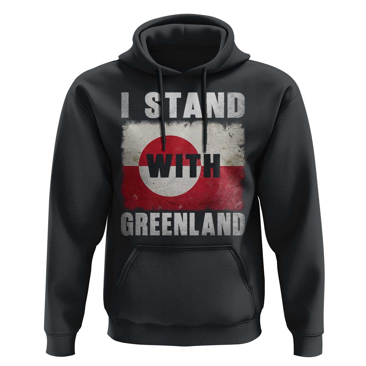 I Stand With Greenland Hoodie Support Greenlanders Vintage Greenland Flag