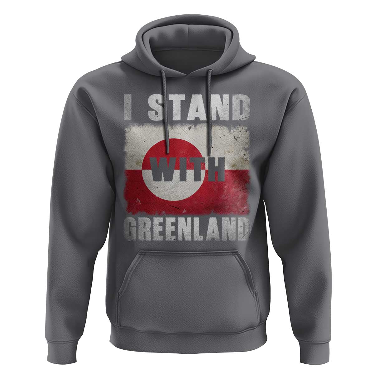 I Stand With Greenland Hoodie Support Greenlanders Vintage Greenland Flag