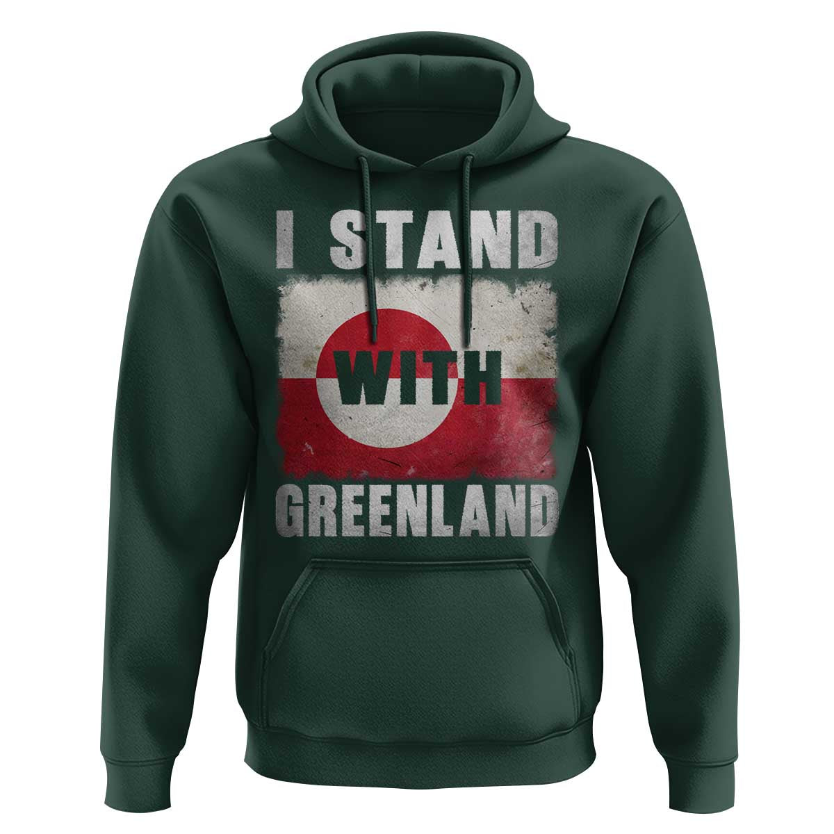 I Stand With Greenland Hoodie Support Greenlanders Vintage Greenland Flag