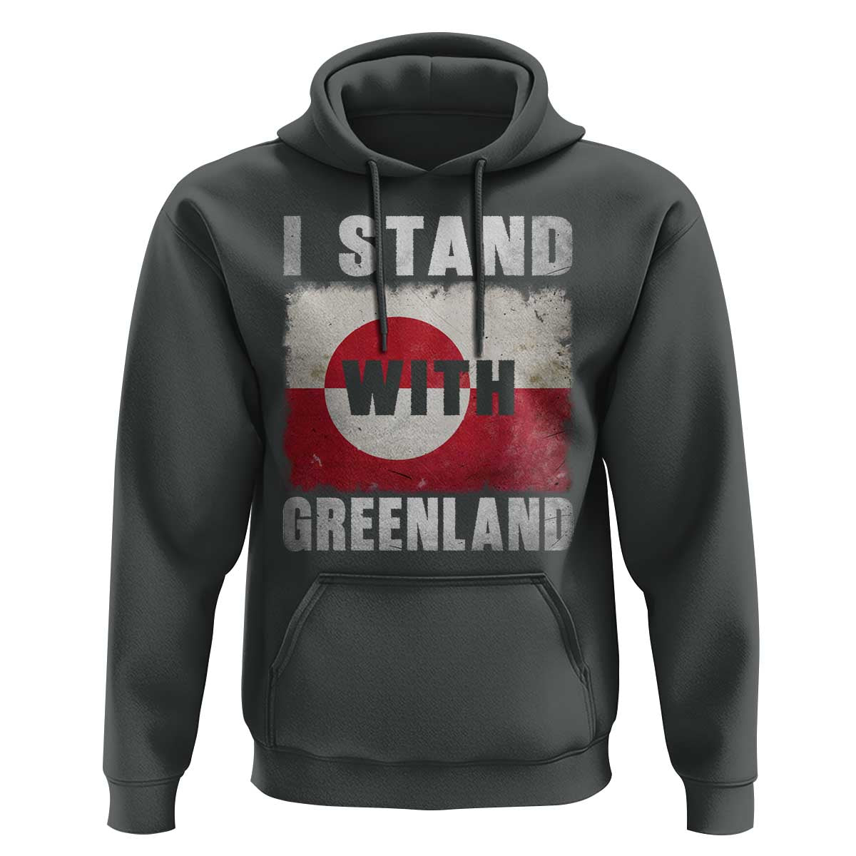 I Stand With Greenland Hoodie Support Greenlanders Vintage Greenland Flag
