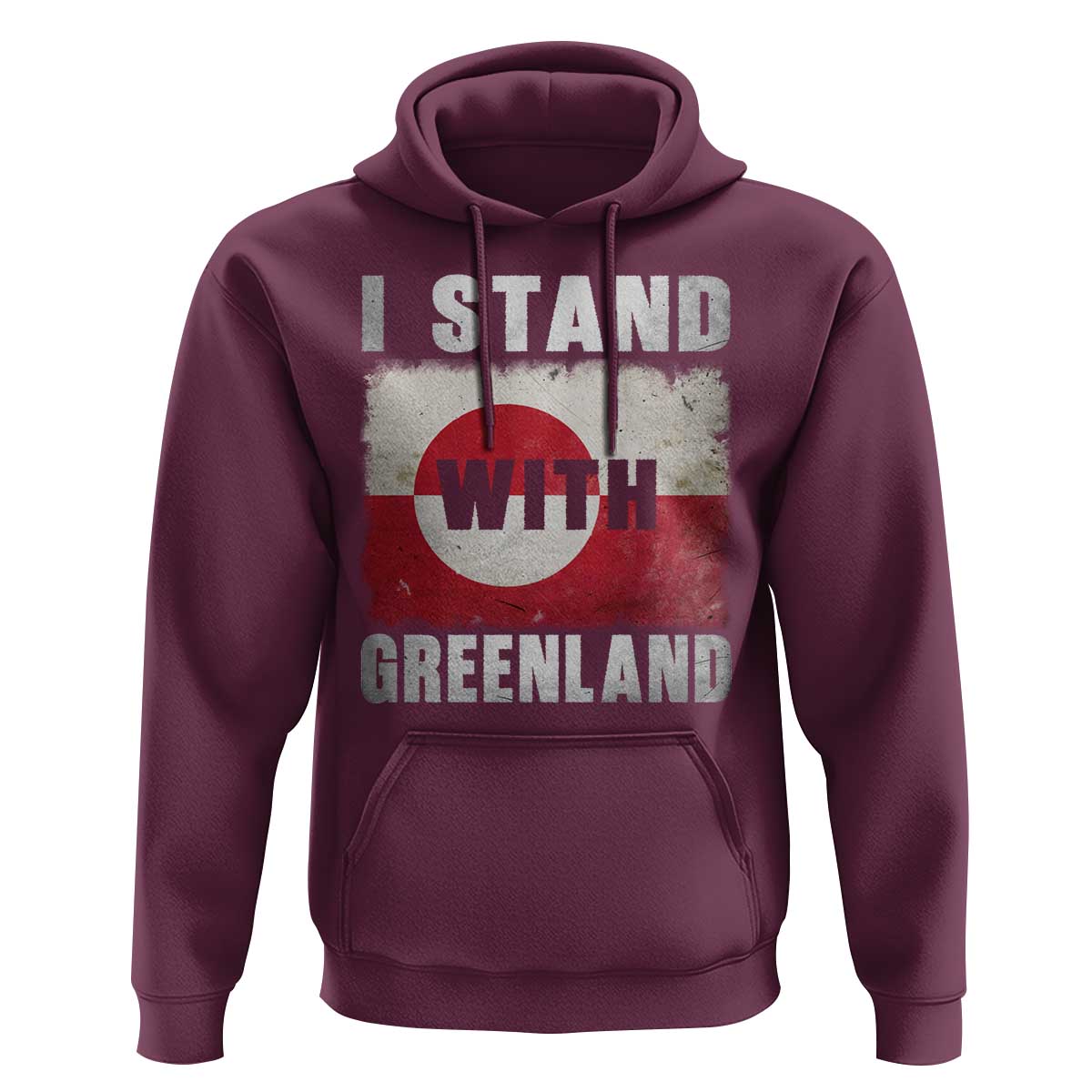 I Stand With Greenland Hoodie Support Greenlanders Vintage Greenland Flag