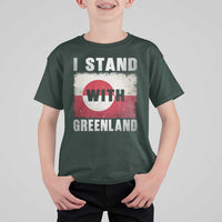 I Stand With Greenland T Shirt For Kid Support Greenlanders Vintage Greenland Flag