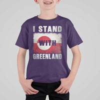 I Stand With Greenland T Shirt For Kid Support Greenlanders Vintage Greenland Flag