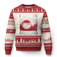 I Stand With Greenland Ugly Christmas Sweater Support Greenlanders Vintage Greenland Flag