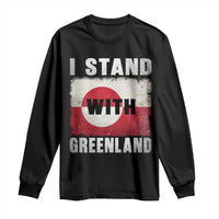I Stand With Greenland Long Sleeve Shirt Support Greenlanders Vintage Greenland Flag