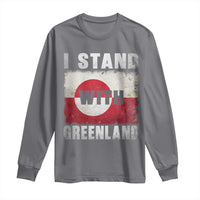 I Stand With Greenland Long Sleeve Shirt Support Greenlanders Vintage Greenland Flag