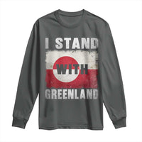 I Stand With Greenland Long Sleeve Shirt Support Greenlanders Vintage Greenland Flag