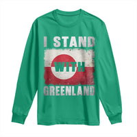 I Stand With Greenland Long Sleeve Shirt Support Greenlanders Vintage Greenland Flag