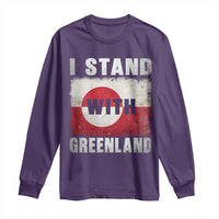 I Stand With Greenland Long Sleeve Shirt Support Greenlanders Vintage Greenland Flag
