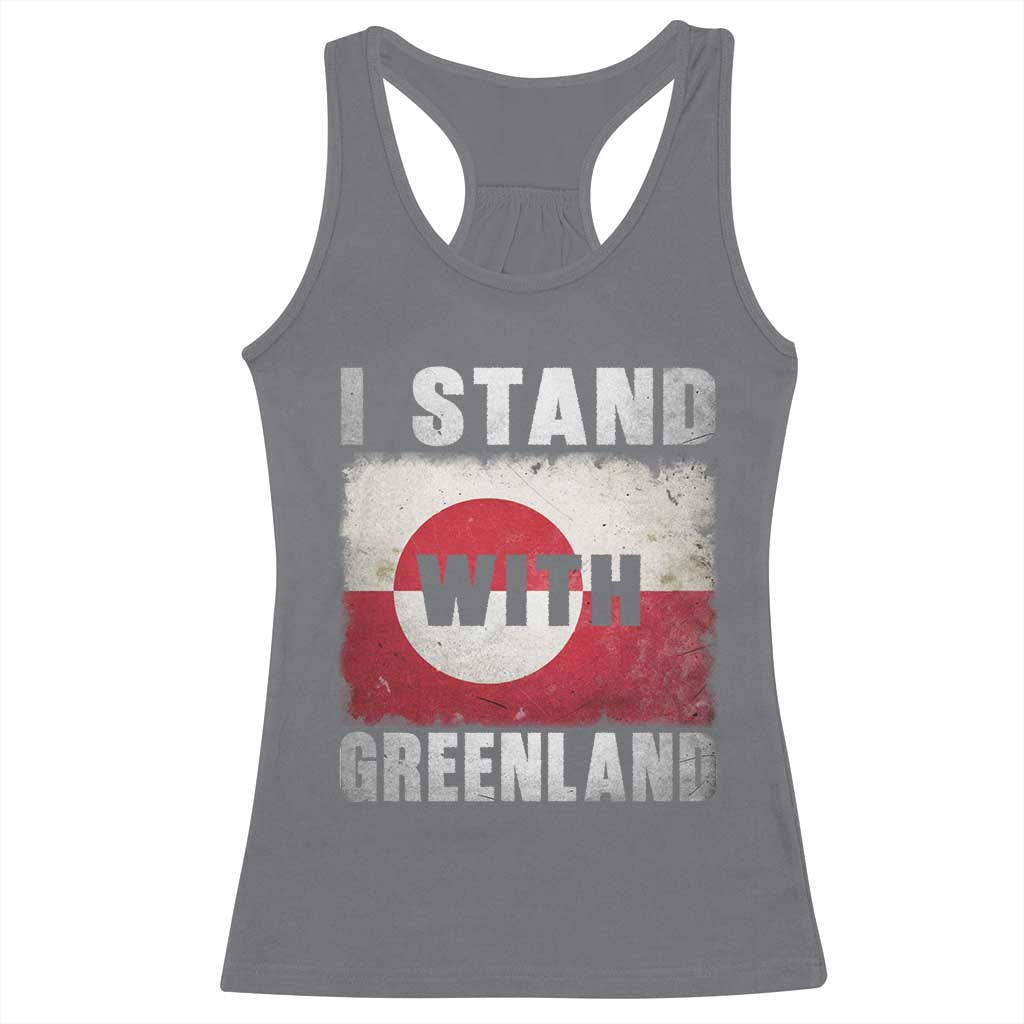 I Stand With Greenland Racerback Tank Top Support Greenlanders Vintage Greenland Flag