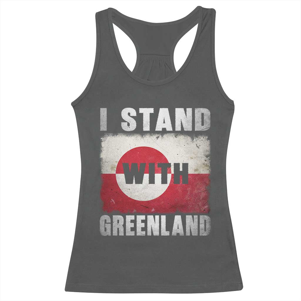 I Stand With Greenland Racerback Tank Top Support Greenlanders Vintage Greenland Flag