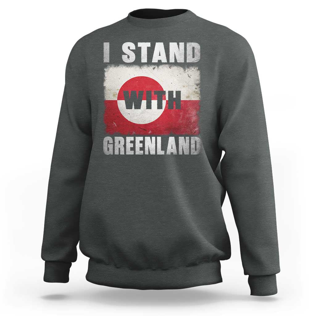 I Stand With Greenland Sweatshirt Support Greenlanders Vintage Greenland Flag