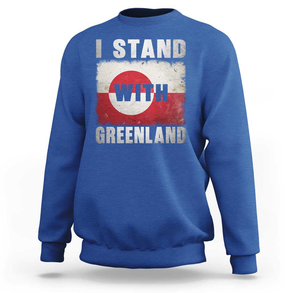 I Stand With Greenland Sweatshirt Support Greenlanders Vintage Greenland Flag