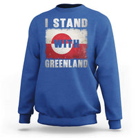 I Stand With Greenland Sweatshirt Support Greenlanders Vintage Greenland Flag