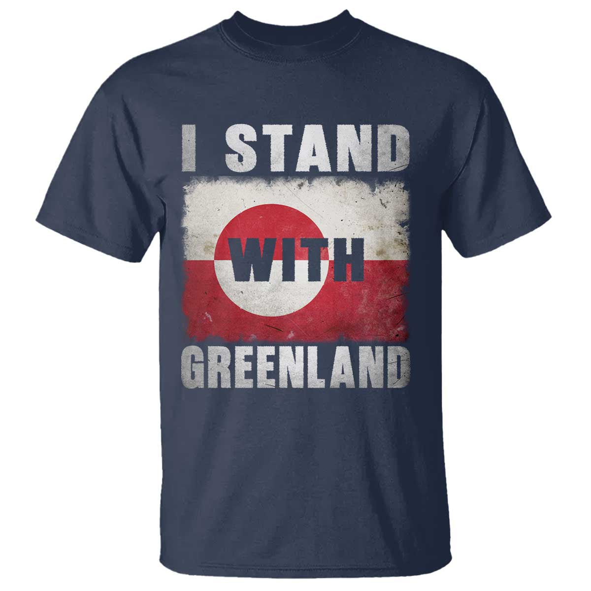 I Stand With Greenland T Shirt Support Greenlanders Vintage Greenland Flag