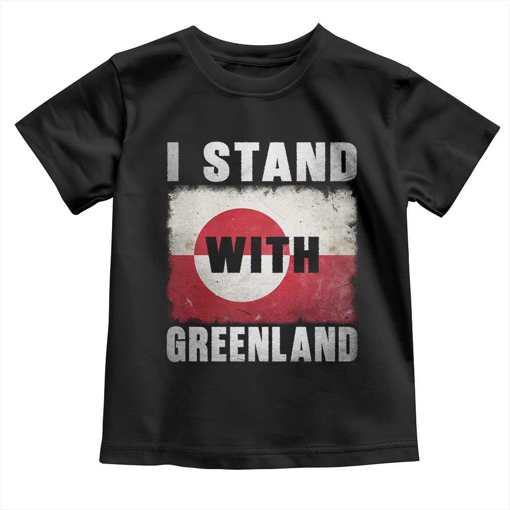 I Stand With Greenland Toddler T Shirt Support Greenlanders Vintage Greenland Flag